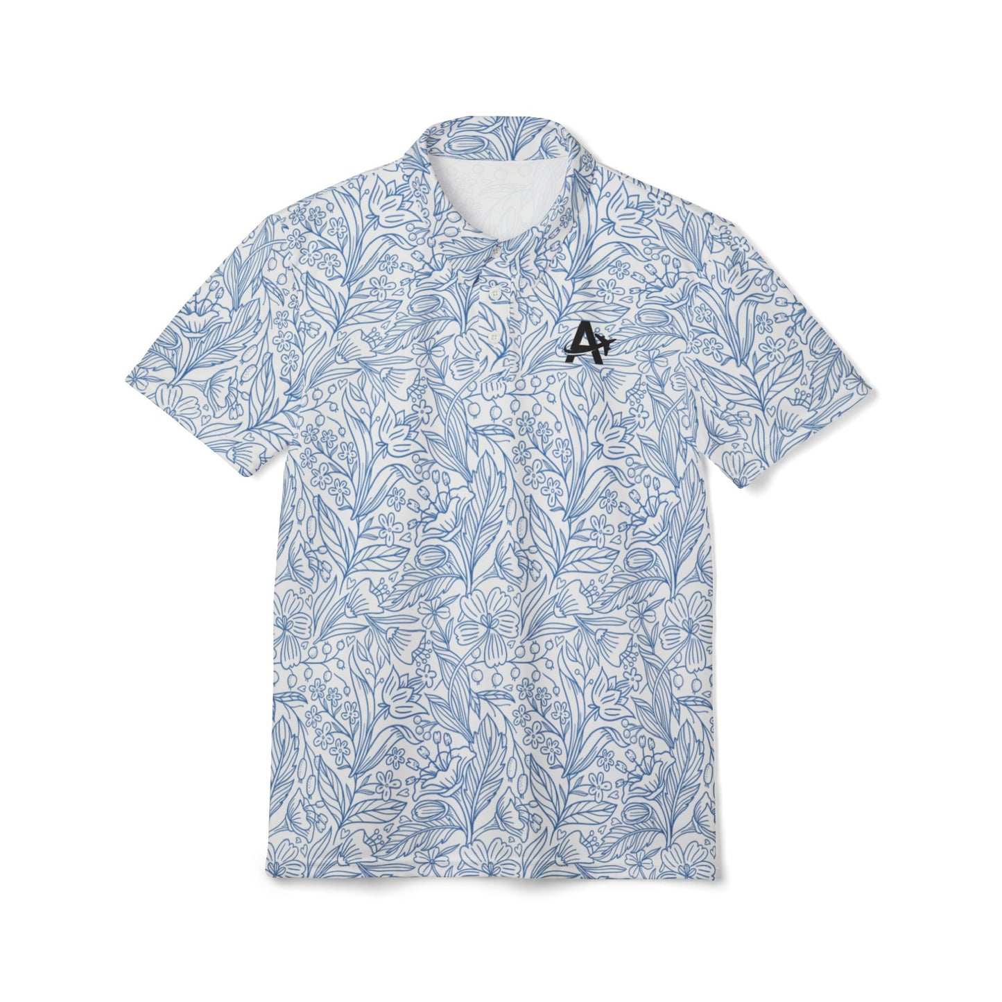 Apollo Apparel Blue Floral Polo